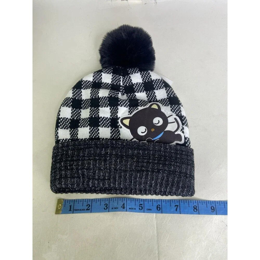 Sanrio Chococat Fleece Lined Knit Pom Cuffed Beanie Hat Cap Girls OSFM